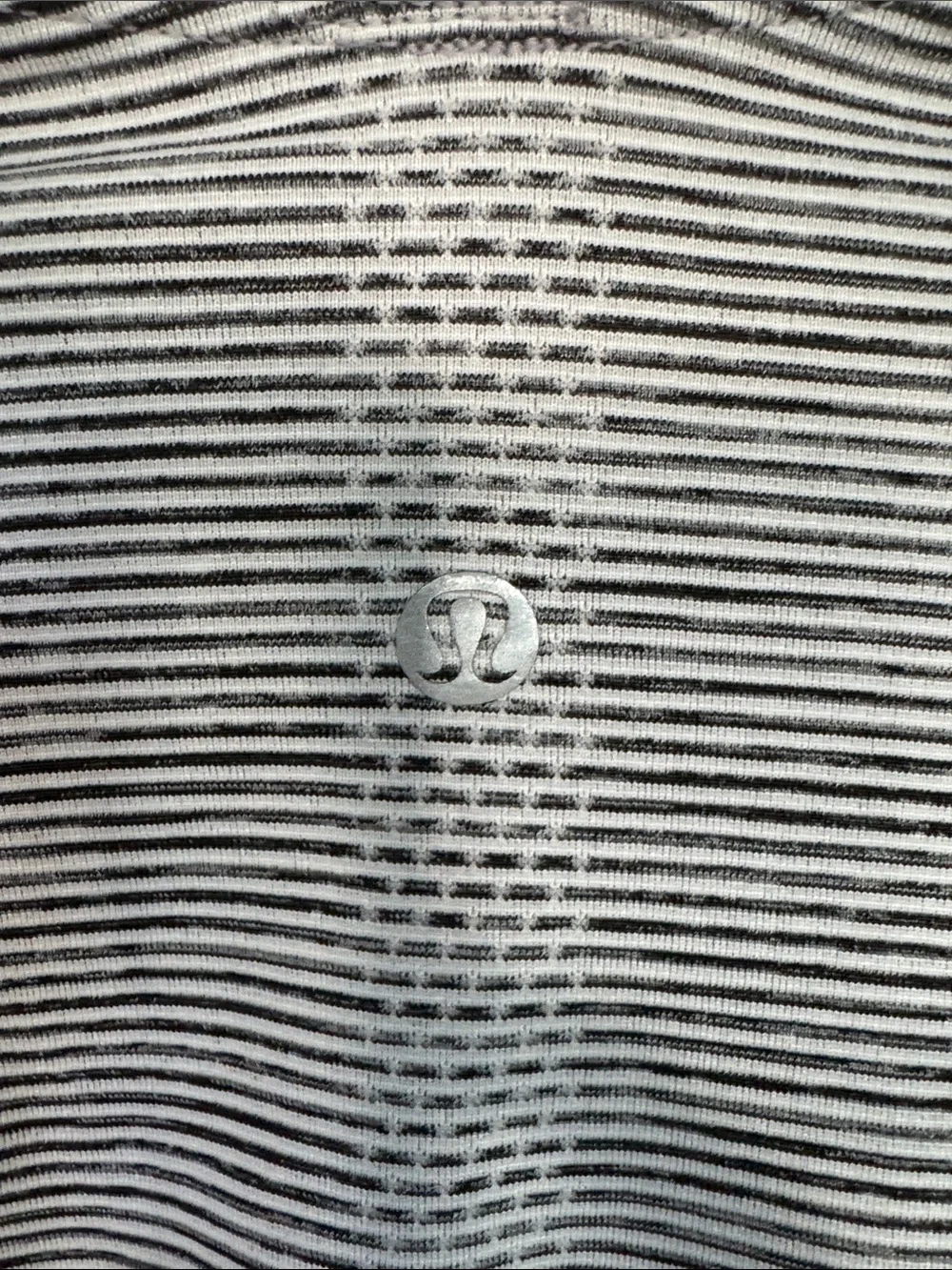 lululemon athletica Black & White Striped Performance Top